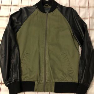 Men’s Bomber Jacket with Faux Leather